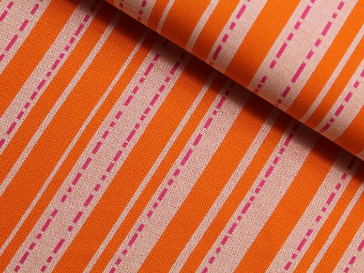 Bloom Pin Stripes orange/rosa Hamburger Liebe 90 x 150 cm