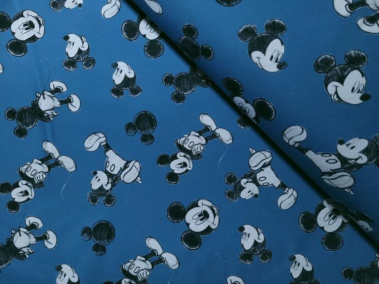 Mickey Mouse blau Softshell Lizenzstoff 100 X 147 cm