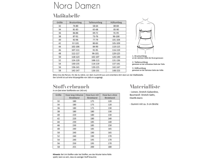 Papierschnittmuster Fadenkäfer Nora Damen 32-58 - 0