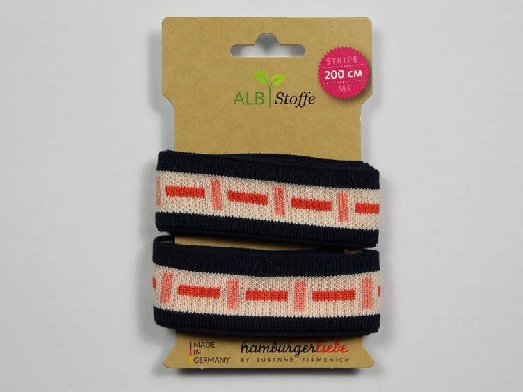 Stripe Me ICON marine/coral Albstoffe