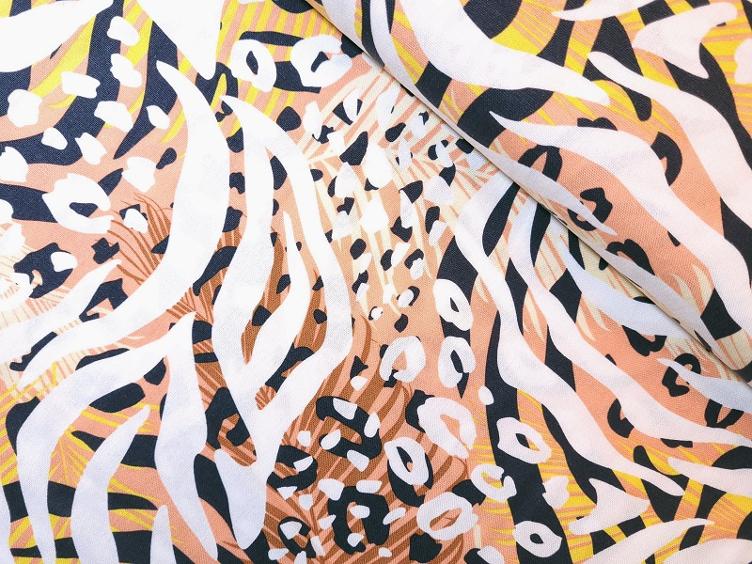 Abstract apricot Viscose 90cm x 140 cm