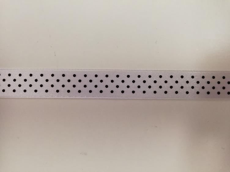 Band kleine Punkte schwarz/weiss 16 mm