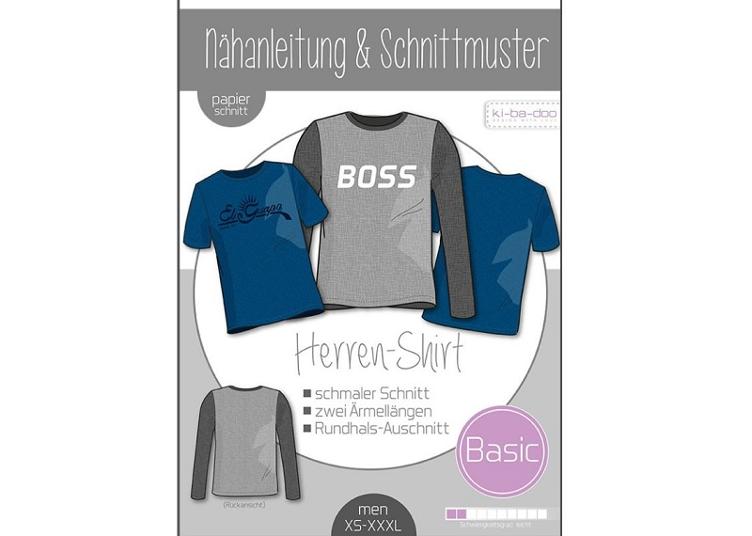 Basic Shirt Herren XS bis XXXL- DIN A 0 Schnittmuster Kibadoo