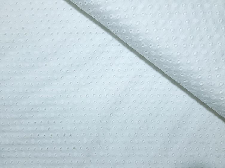 Baumwolle Satin Stickerei weiss