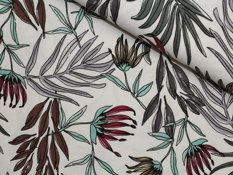 Blätter und Blumen beige Leine