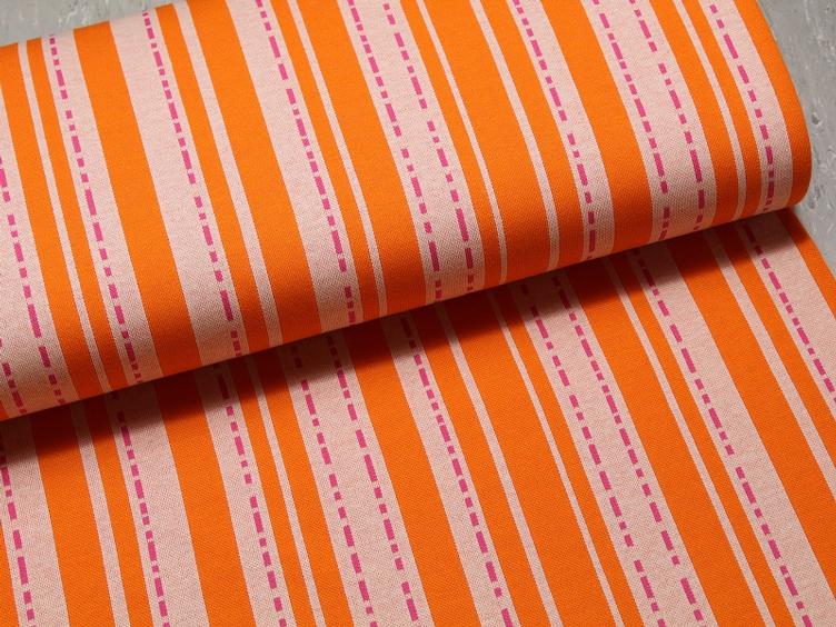 Bloom Pin Stripes orange/rosa Hamburger Liebe 90 x 150 cm - 0