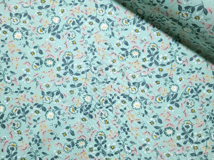 Blume mint beschichtete Baumwolle