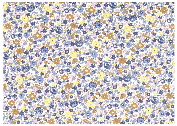 Blumen blau senf Baumwolle