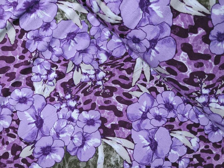 Blumen lila Viscosejersey