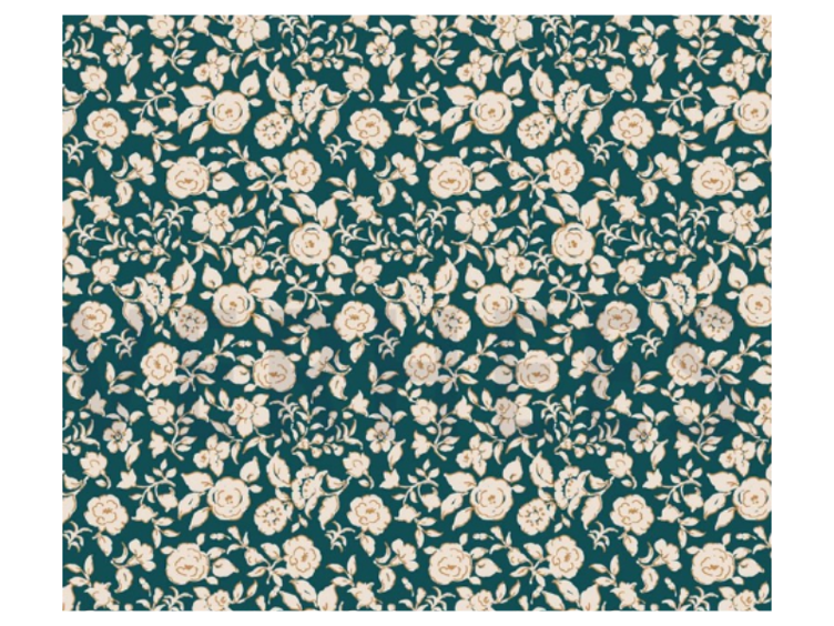 Blumen petrol Bamboo Jersey