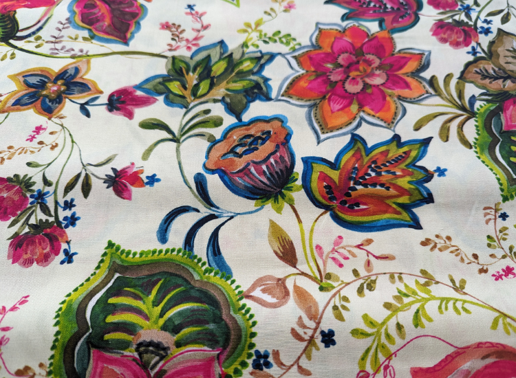 Blumen pink beige Baumwolle 90 cm x 146 cm