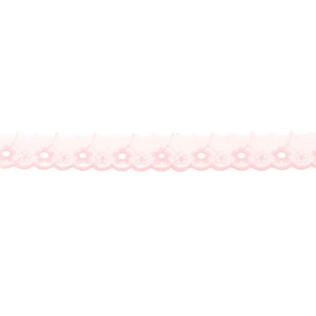 Broderie Spitze Blümchen rosa