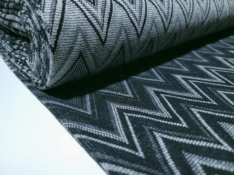 Chevron grau schwarz Interlock - 0