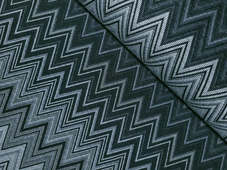 Chevron grau schwarz Interlock