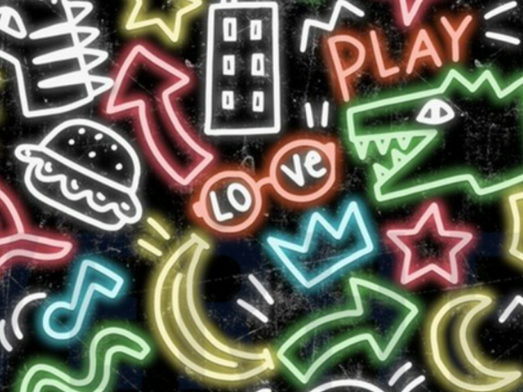 Doodles schwarz Neon Jersey
