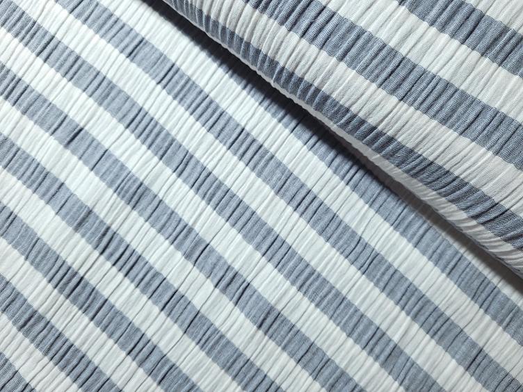 Double Gauze garngefärbt Streifen marine/weiss 90cm x 140 cm