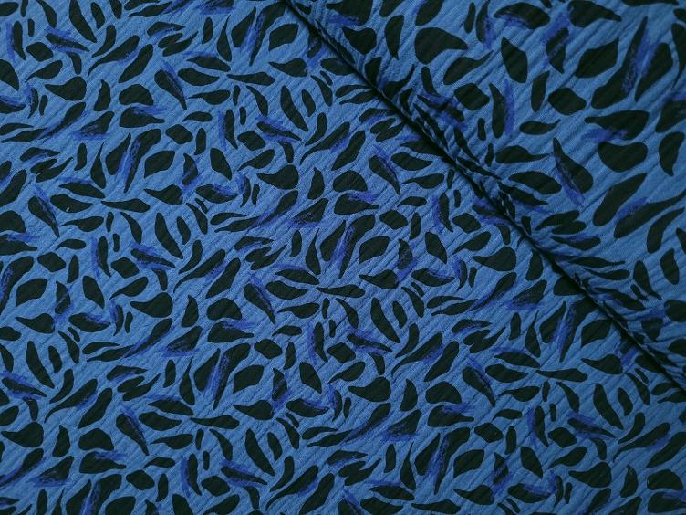 Double Gauze jeansblau Flecken