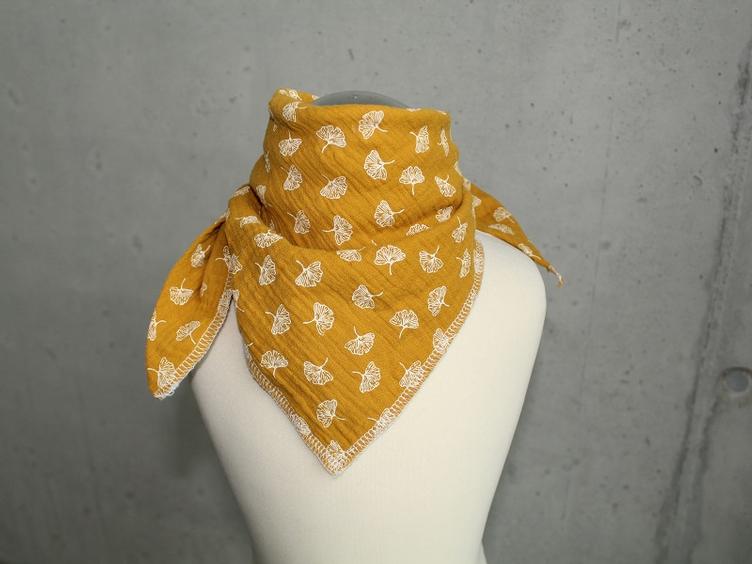 Dreieckstuch ginko senf 60 cm