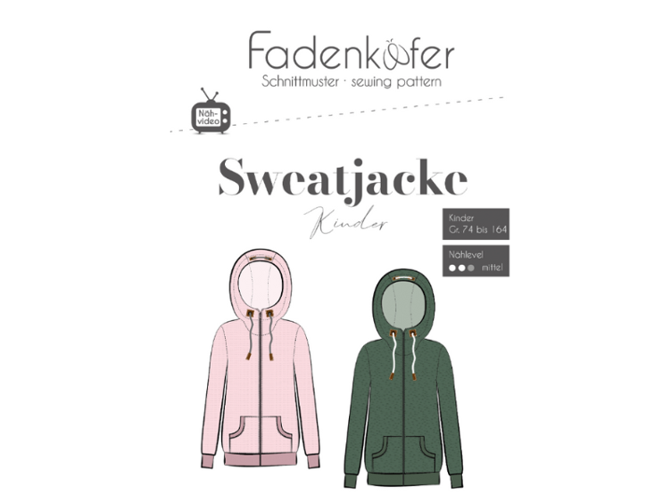 Fadenkäfer Schnittmuster Sweatjacke 74-164