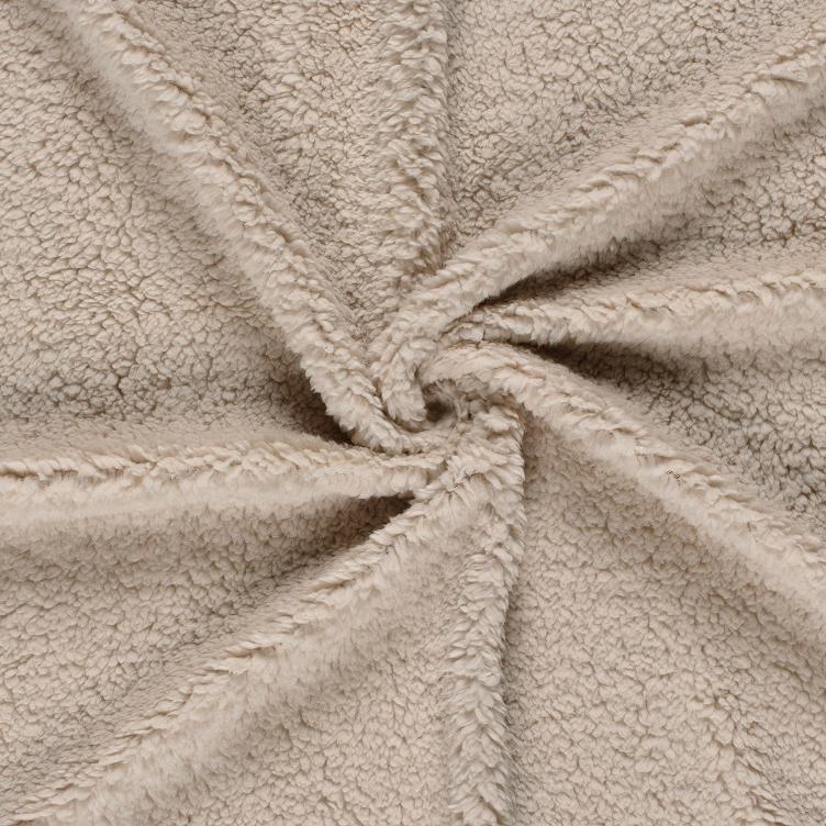 Fellimitat Stoff uni in der Farbe Beige