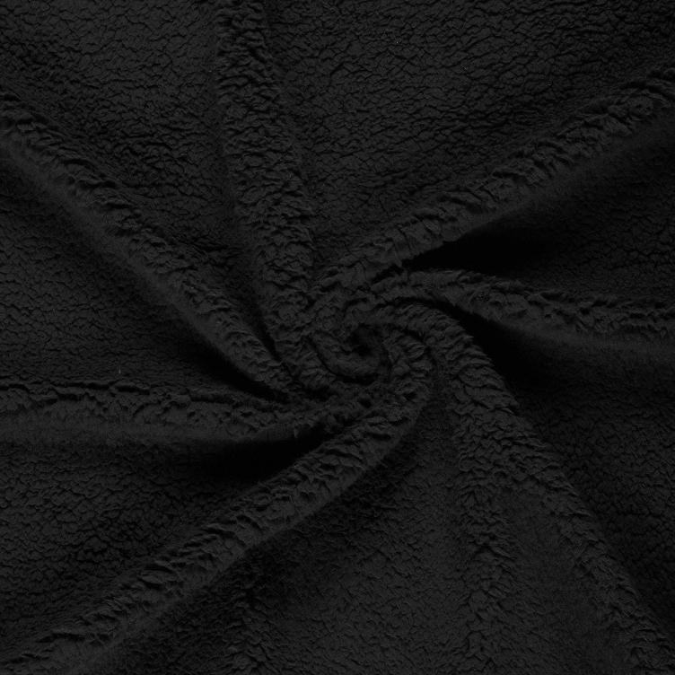 Fellimitat Stoff Uni Schwarz