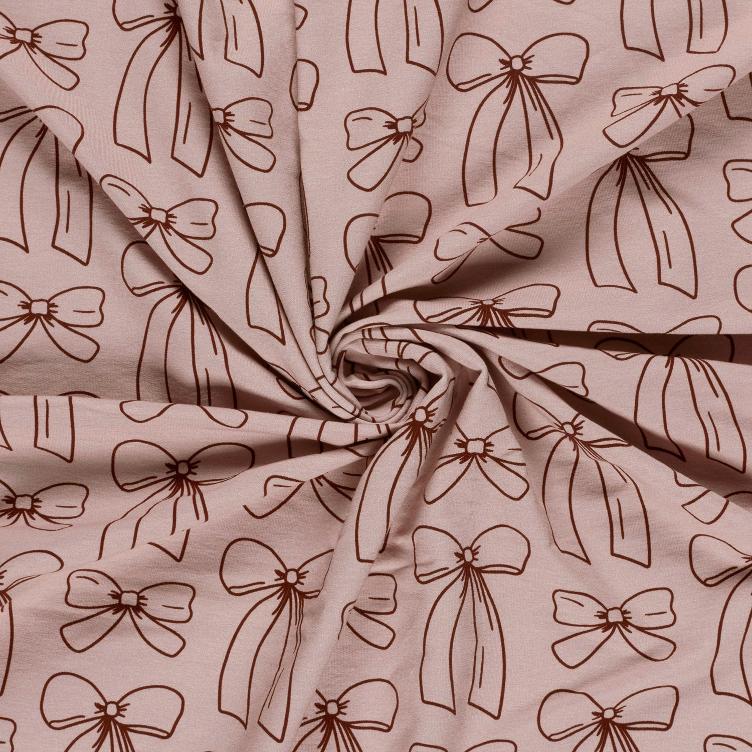 French Terry Rosa mit Abstrakt-Motiv