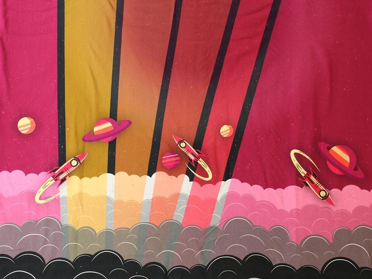 Galaxy Tales by Bienvenido Colorido pink Panel Swafing