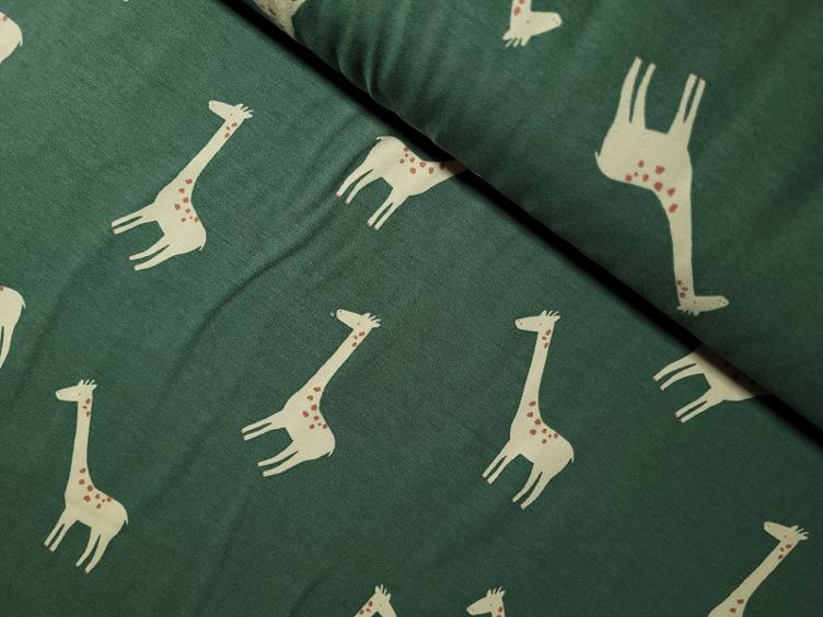 Giraffe grün Jersey 80 cm x 150 cm
