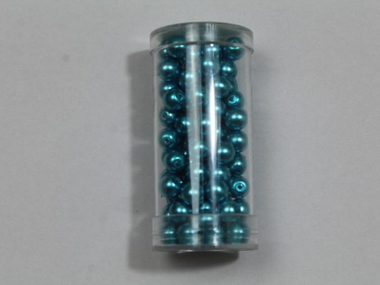 Glasperlen hellblau/aqua 6 mm