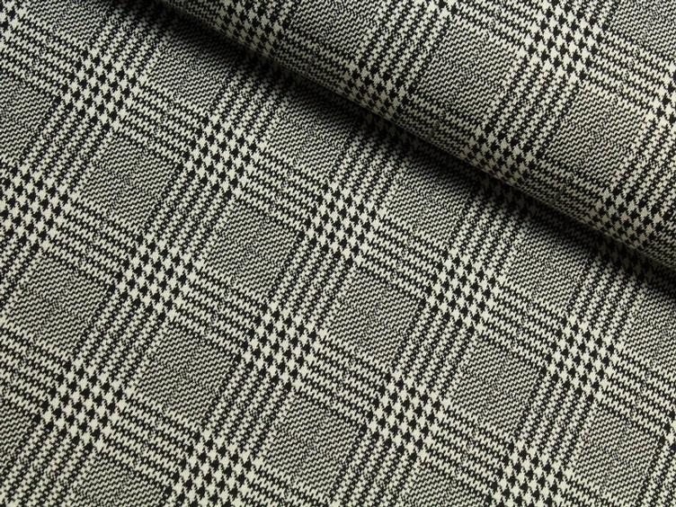 Glencheck big Karo schwarz weiss Jacquard