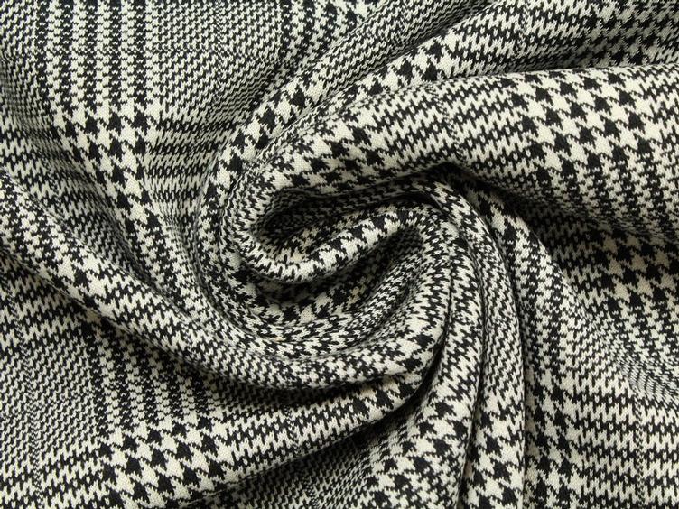 Glencheck big Karo schwarz weiss Jacquard - 0