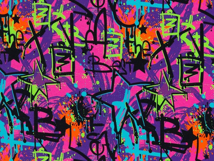 Graffiti pink/lila Montreal aufgeraut Sweat Swafing