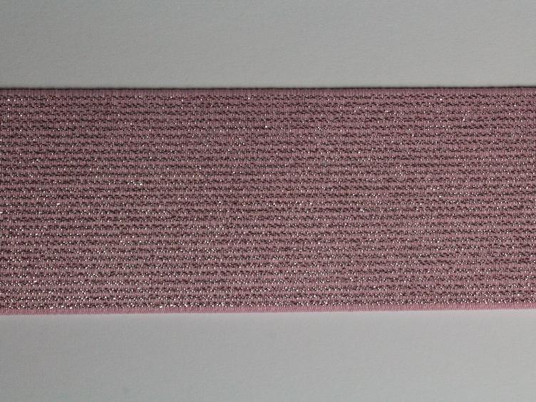 Gummiband mit Glitzer 50 mm rosa