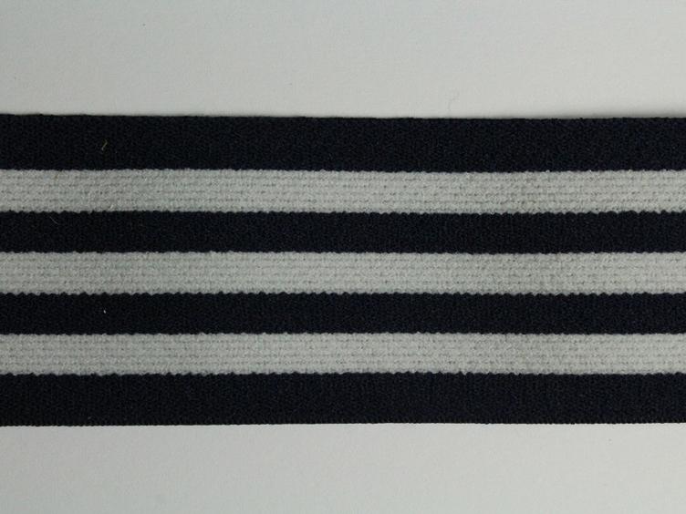 Gummiband zweifarbig 40 mm Marine-weiss