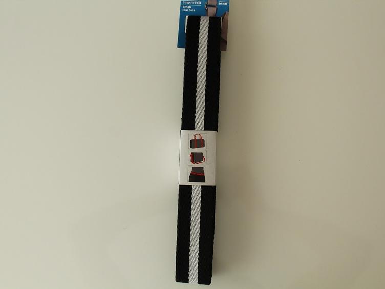 Gurtband für Taschen, schwarz und weiss, 40 mm