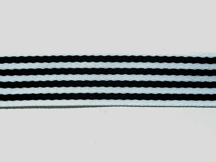 Gurtband weiss/marine gestreift 40 mm