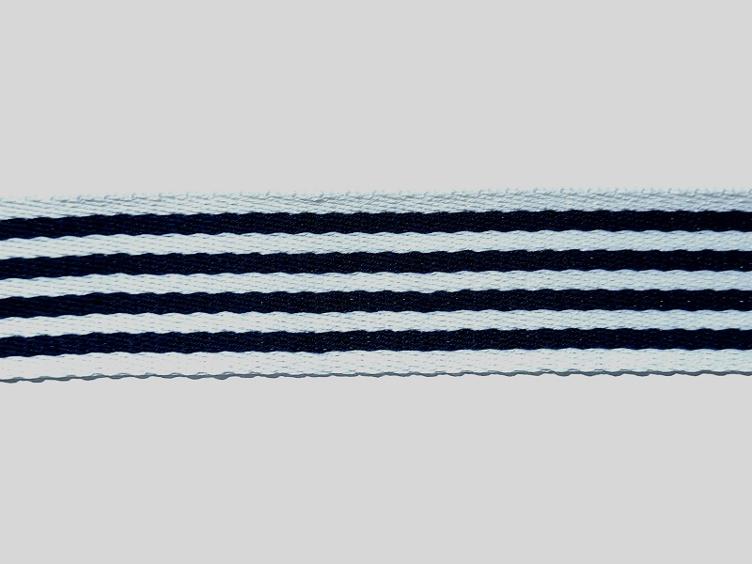 Gurtband weiss/schwarz gestreift 40 mm