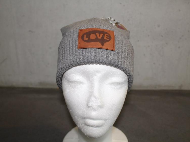 Hipster Beanie dunkelgrau meliert Grösse 48-52 Love