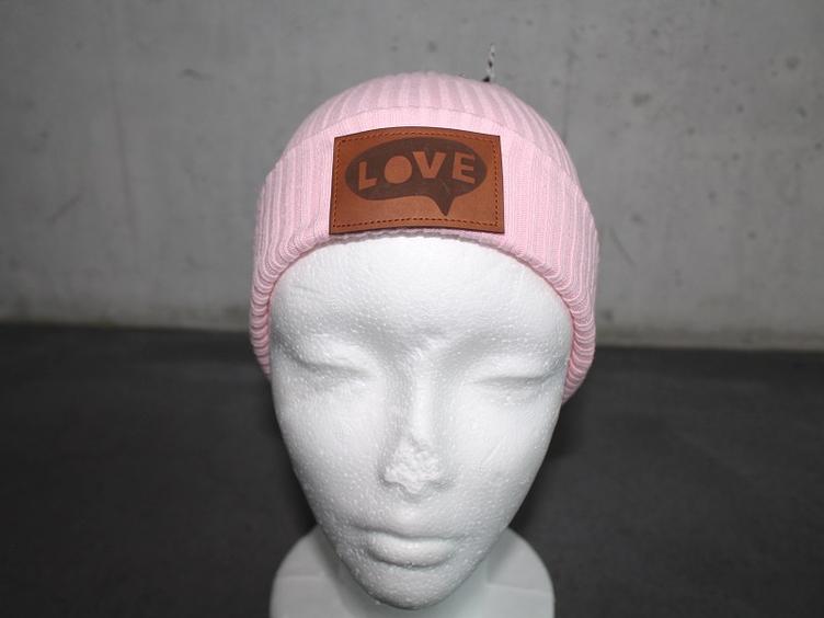 Hipster Beanie rosa Grösse 48-52 Love