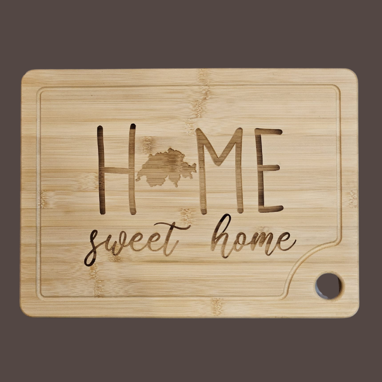 Holzbrett graviert Home sweet home