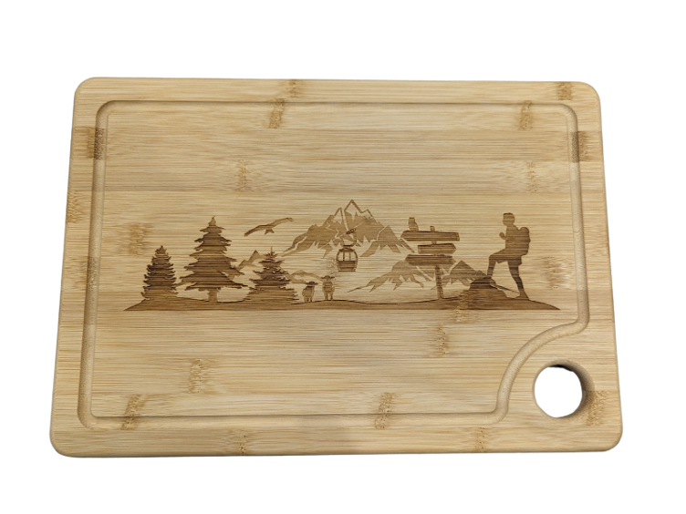 Holzbrett graviet Wanderer