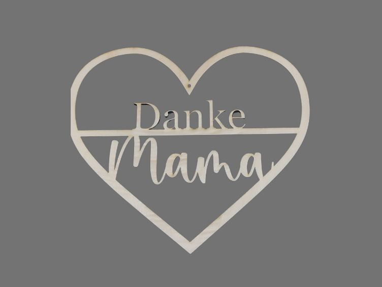 Holzherz Danke Mama