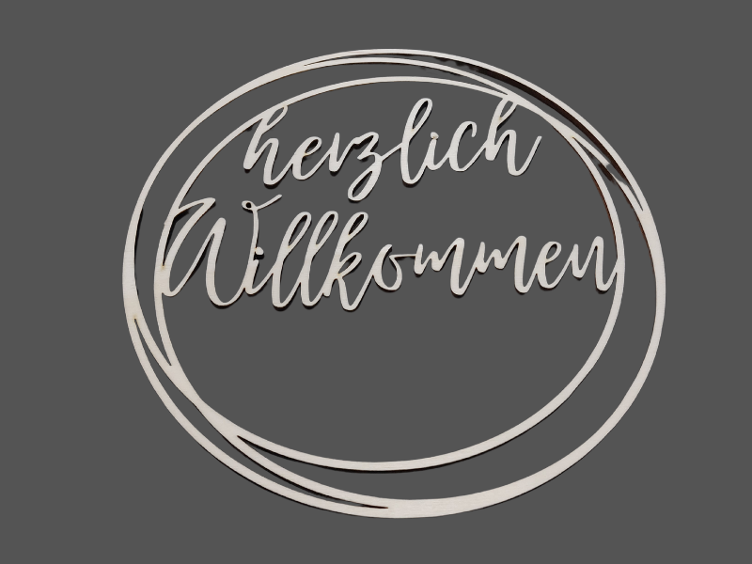 Holzkranz Herzlich Willkommen