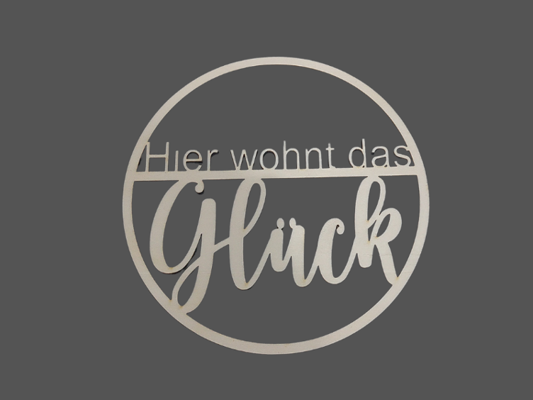 Holzkranz Hier wohnt das Glück