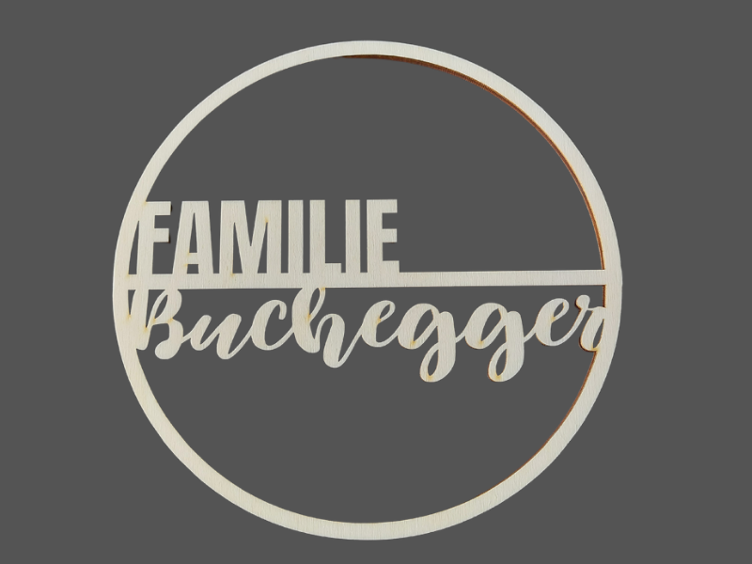 Holzkranz personalisiert Familie und Ihr Name