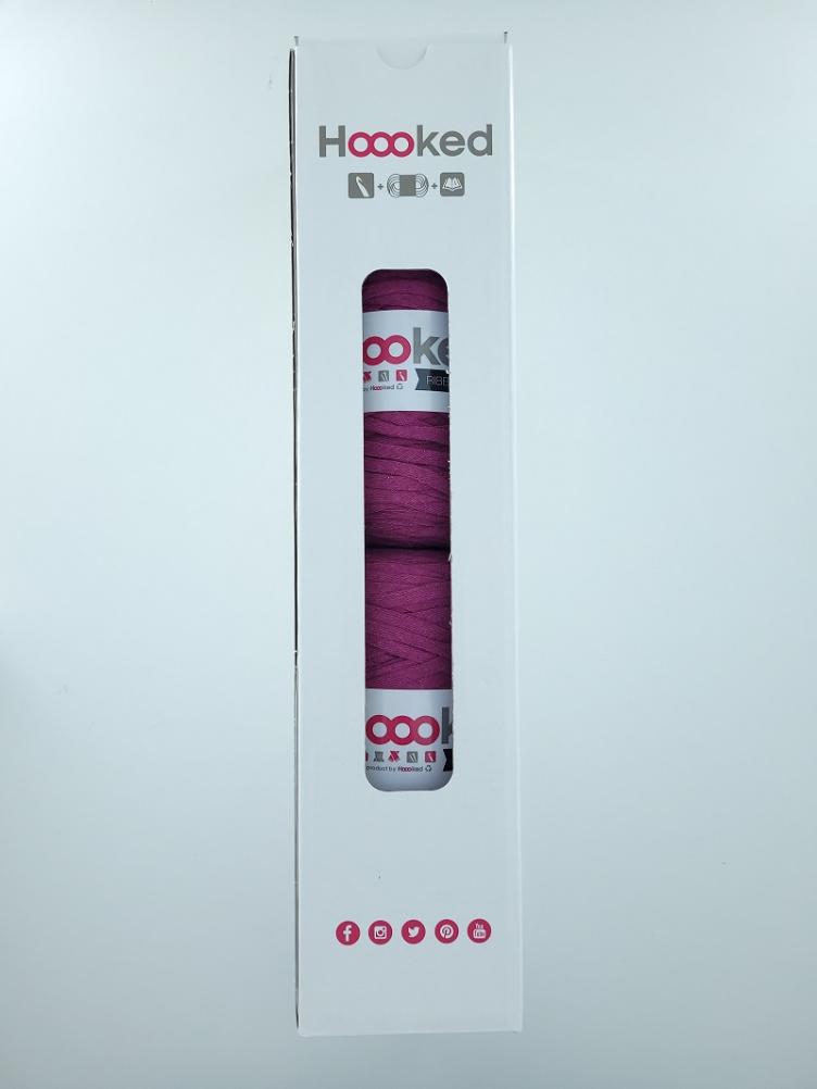 Hooked DIY Strickset Ribbon XL Kissen, Crazy Plum - 0