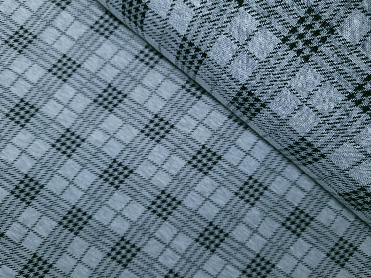 Jacquard dunkelgrau Karo 60 cm x 140 cm