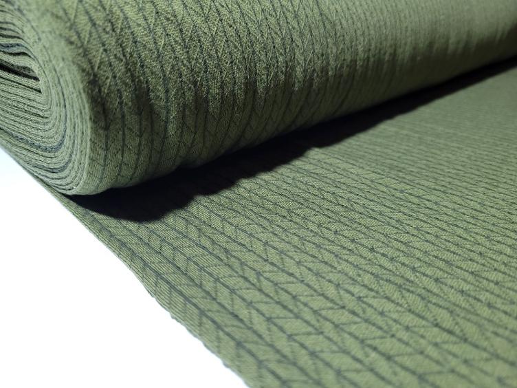 Jacquard-Jersey olive Muster 90cm x 130cm - 0