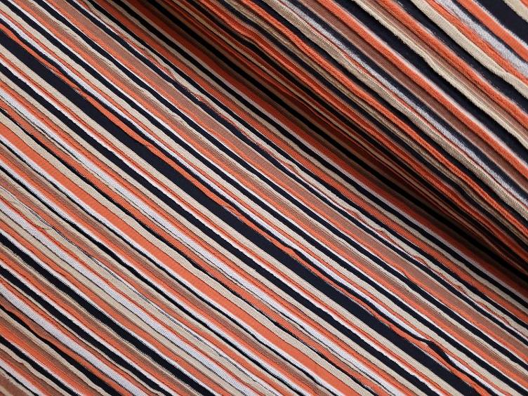 Jacquard Streifen rost grau schwarz