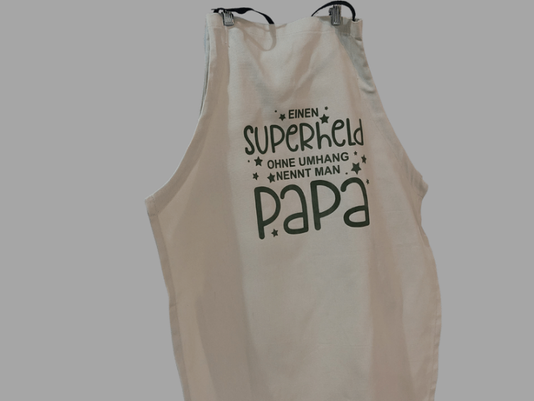 Kochschürze creme Superstar ohne Umhang nennt man Papa